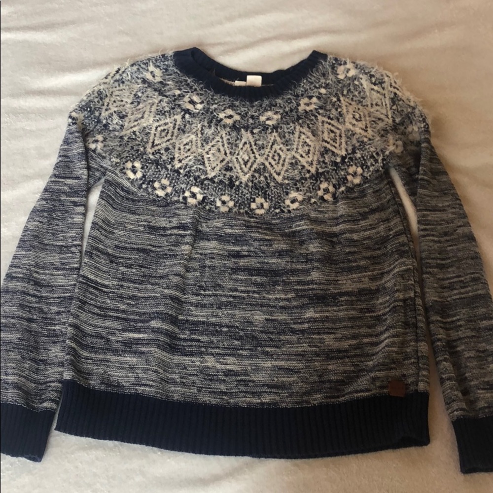 Navy and White Roxy Sweater